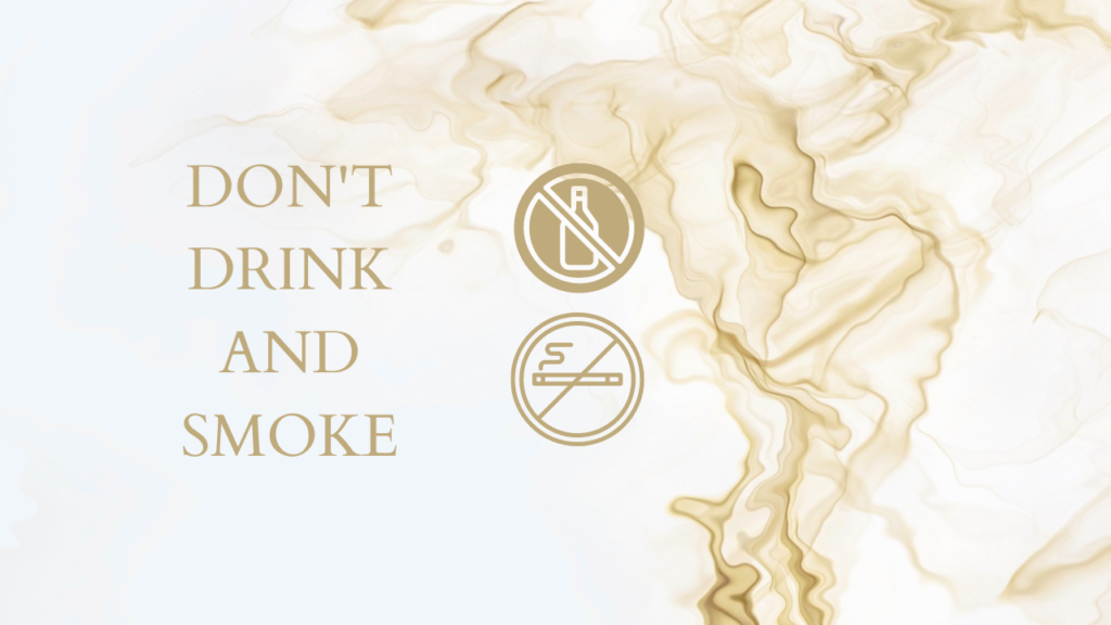 say no to alcohol and smoking
